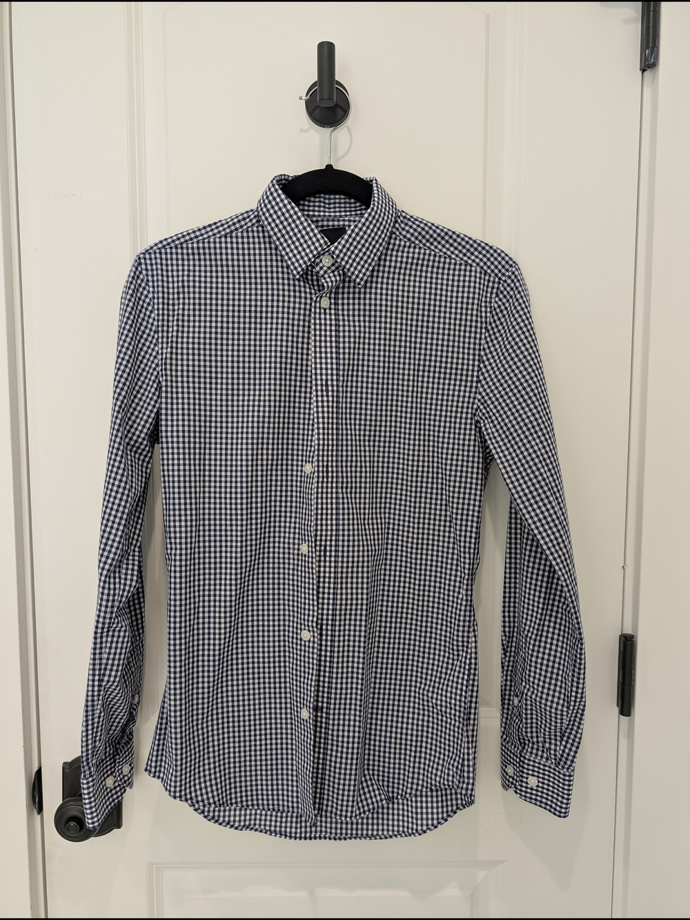 H&M Navy and White Gingham Button-Down Shirt